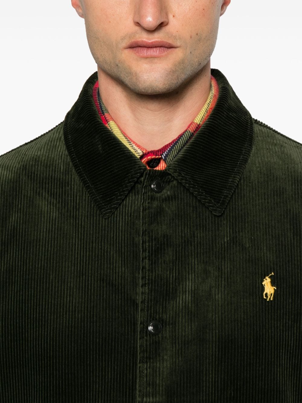 Shop Polo Ralph Lauren Corduroy Coach's Jacket In Grün