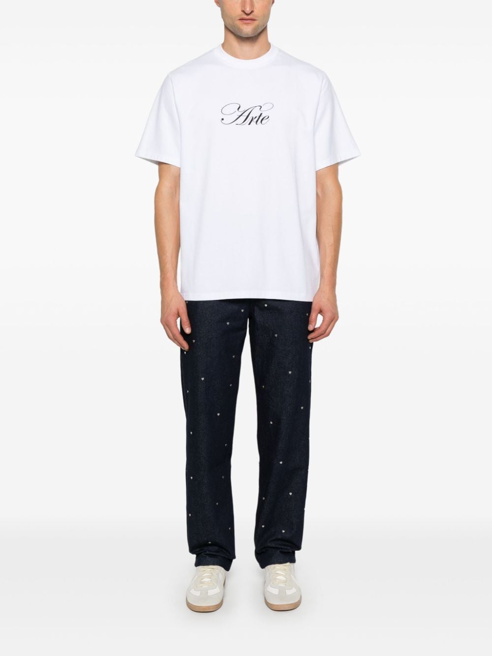 Shop Arte Script-logo T-shirt In Weiss