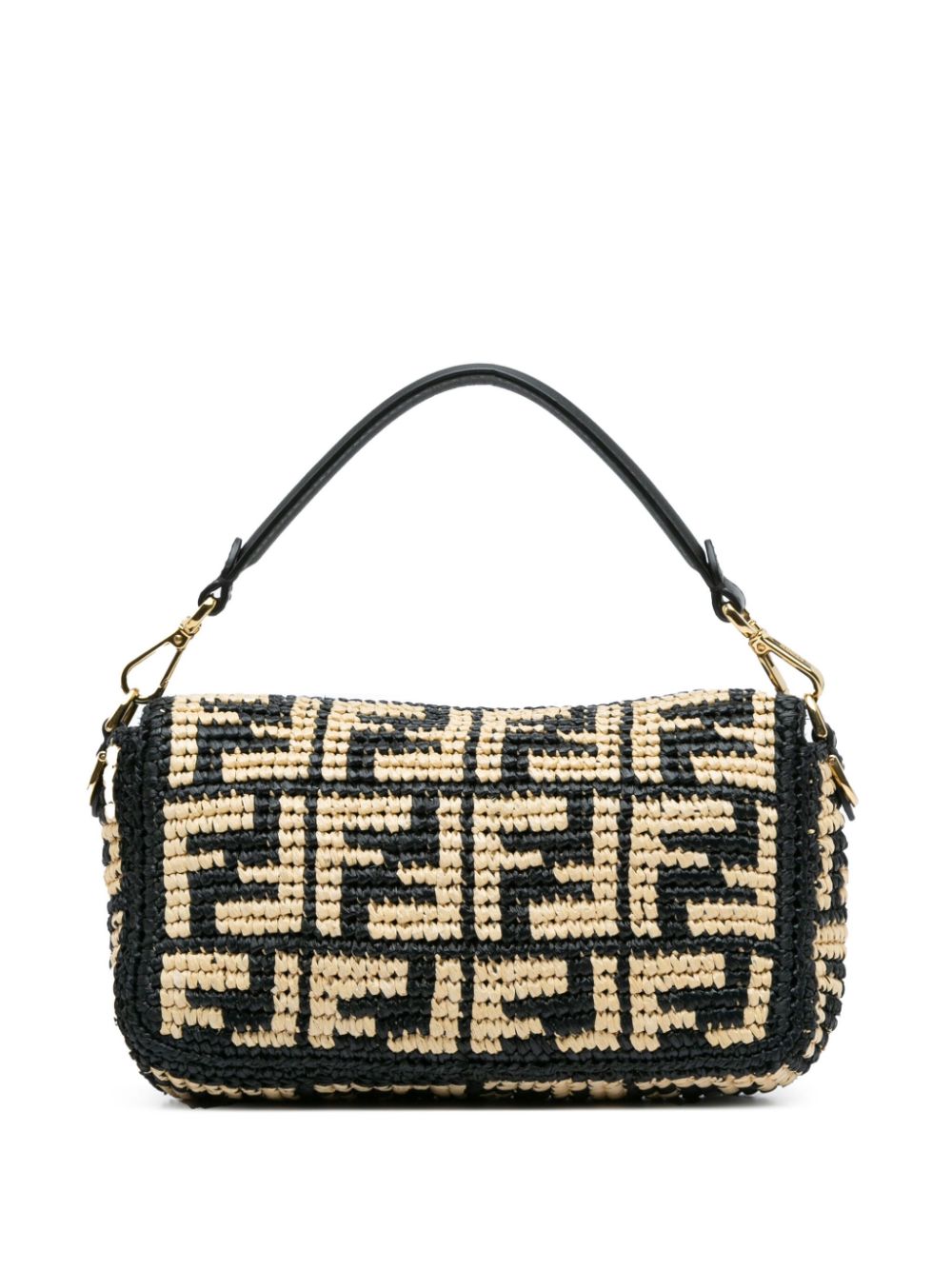 Fendi Pre-Owned 2010-2023 Zucca Raffia Baguette satchel - Bruin