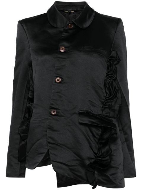 Black Comme Des Garcons ruffled-trim jacket Men