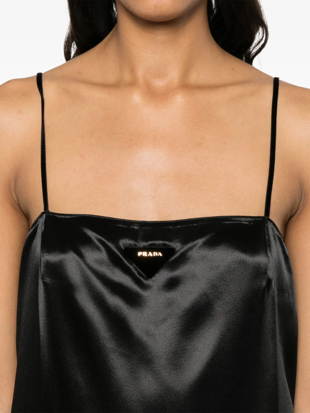 Prada Satijnen midi-jurk Zwart