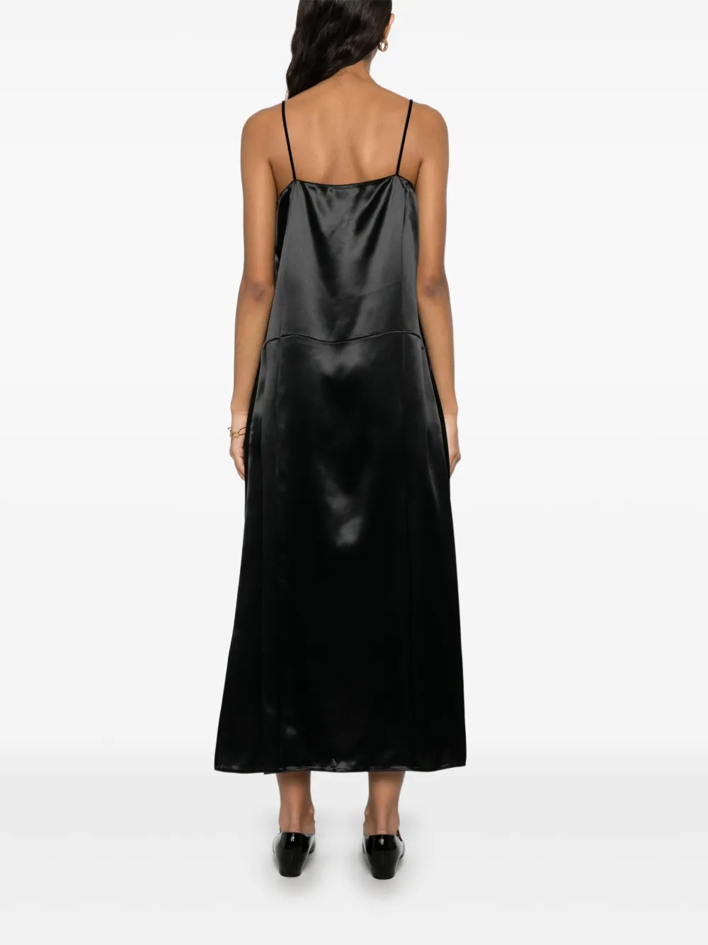 Prada Satijnen midi-jurk Zwart