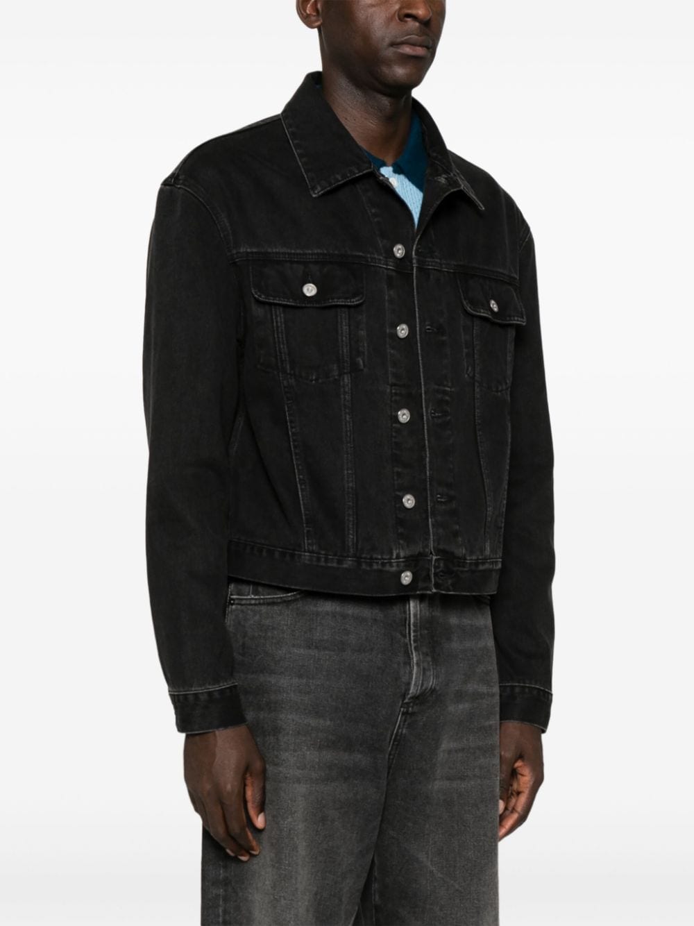 Shop Jacquemus La Veste De-nîmes Denim Jacket In Schwarz