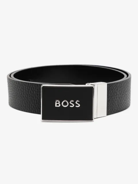 BOSS logo-lettering leather belt