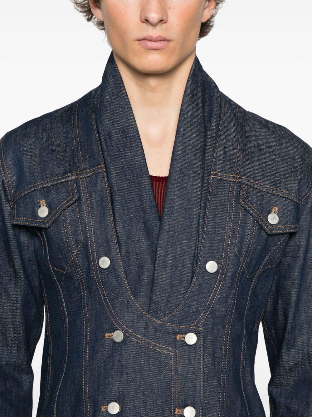 BURC AKYOL OPEN HEART DENIM JACKET