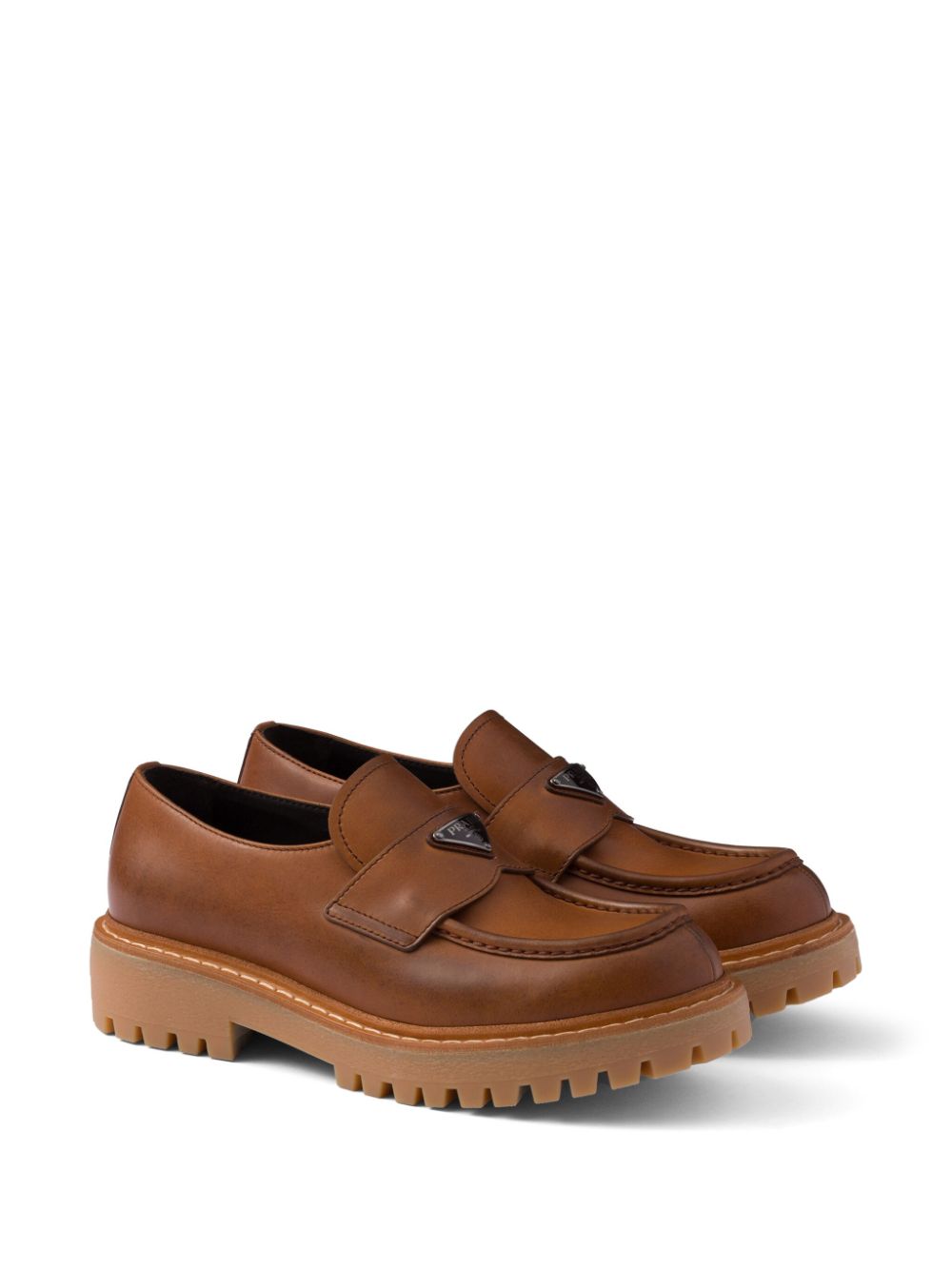 Prada leather loafers - Bruin