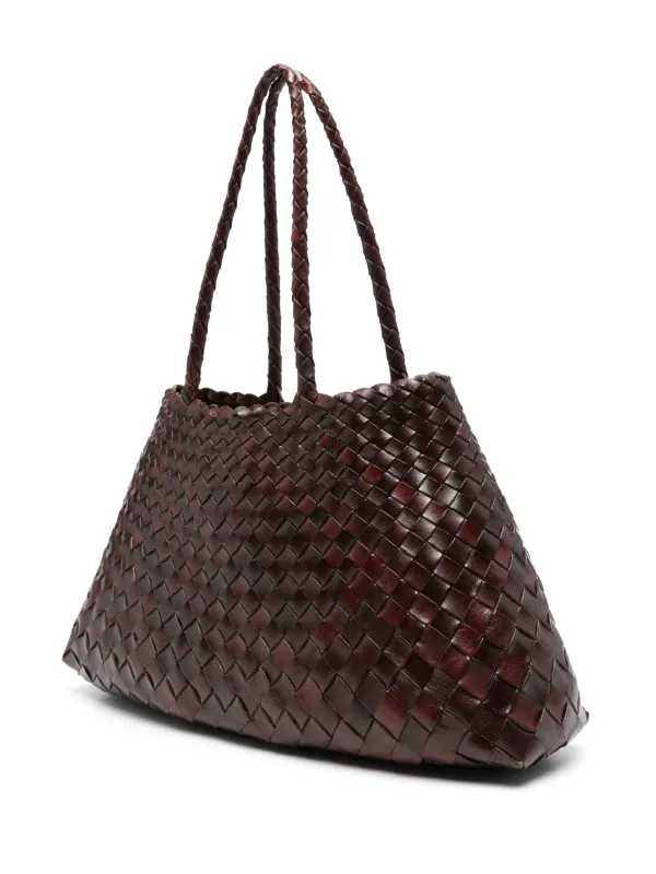 DRAGON DIFFUSION Santa Croce woven-leather Tote Bag | Brown