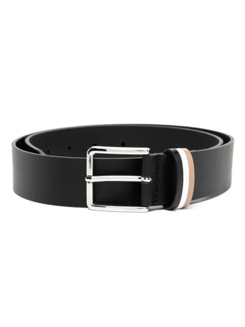 BOSS logo-engraved leather belt