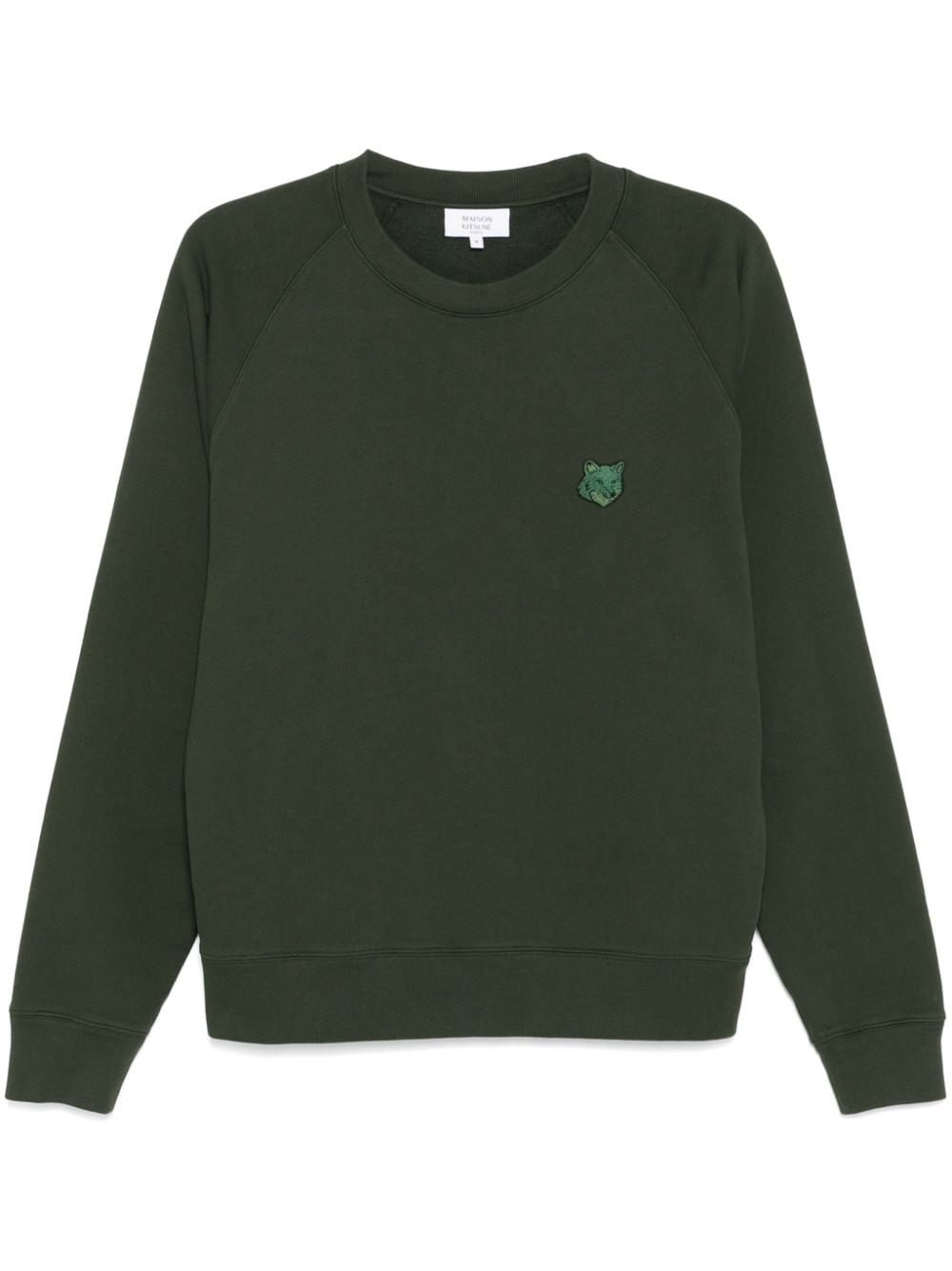 Shop Maison Kitsuné Bold Fox Head Patch Comfort Sweatshirt In 绿色