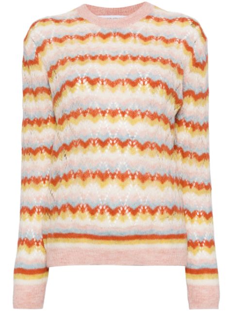 Maison Kitsune stripped lace jumper Women