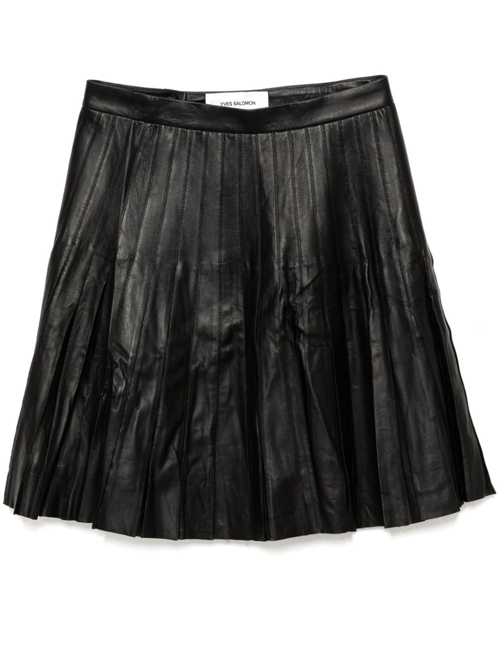 Yves Salomon pleated mini skirt – Black