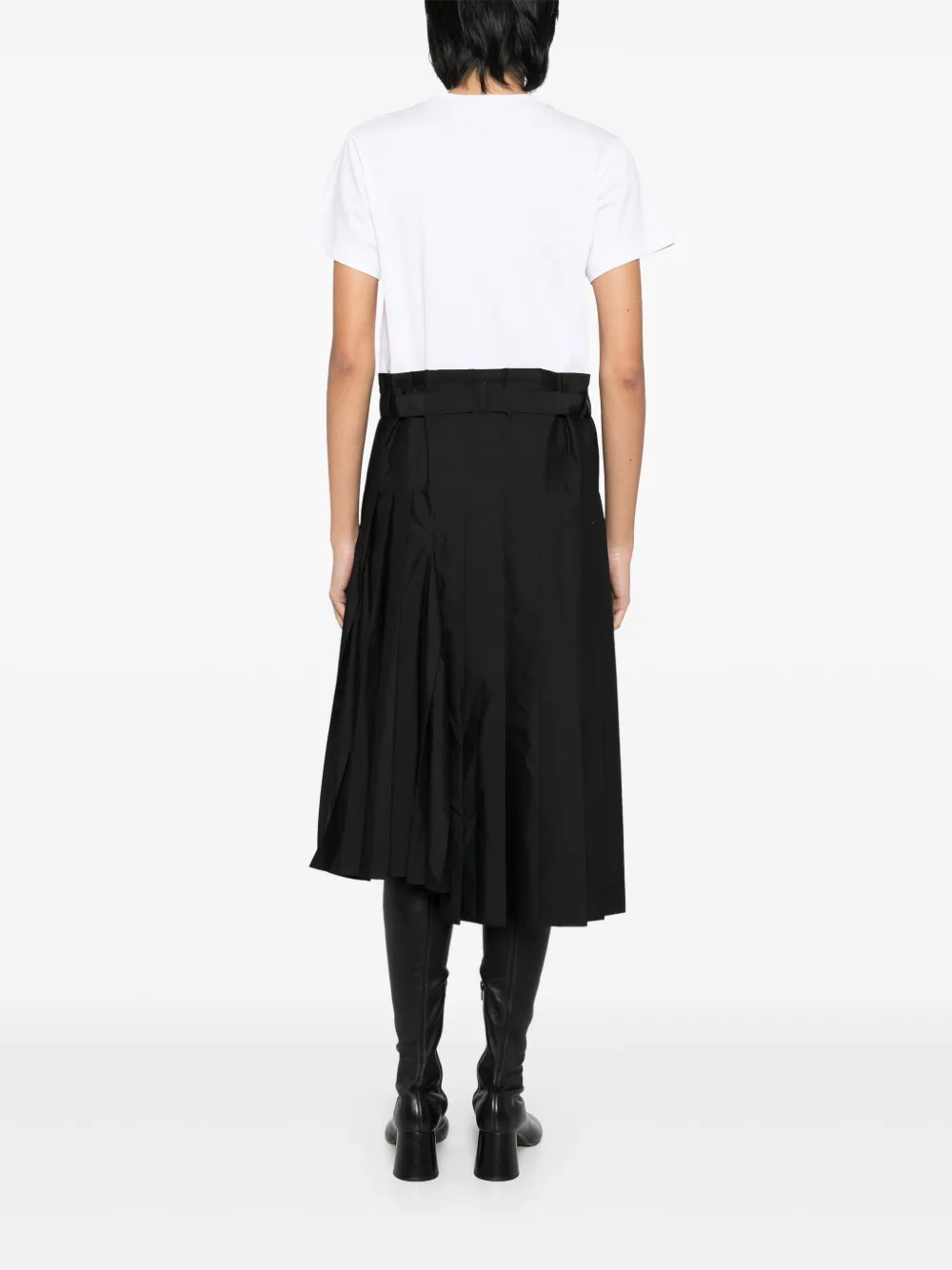 Sacai Pleat Detailing Dress In White
