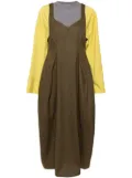 Enföld contrasting long-sleeves maxi dress - Brown