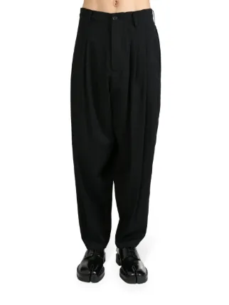 もんた Yohji Yamamoto POURHOMME スラックスパンツ Yohji Yamamoto 8 Tucks Trousers | Black | FARFETCH