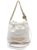 CHANEL Pre-Owned 2020 mini Chanel 22 chain handbag - White