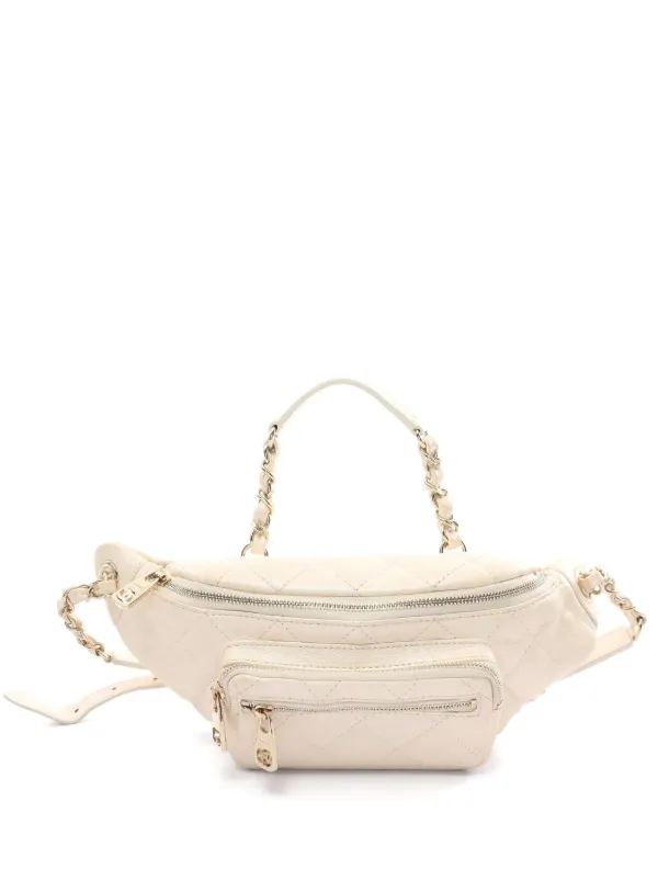 Chanel white waist bag hotsell