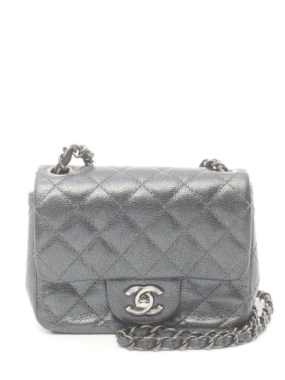 CHANEL Pre-Owned Borsa a spalla mini matelassé con catena 2014-2015 - Grigio