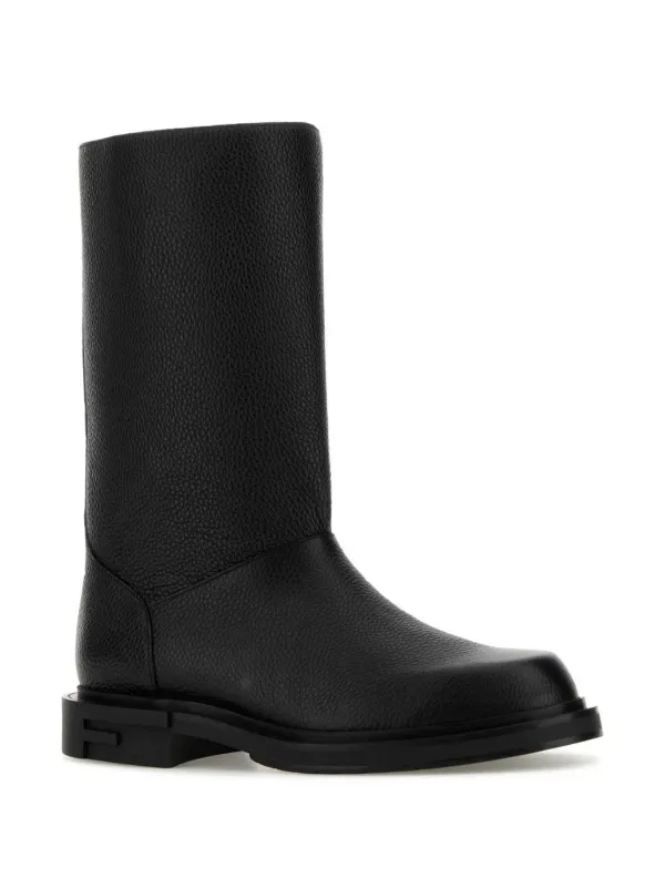 FENDI knee length Leather Boots Black FARFETCH UK