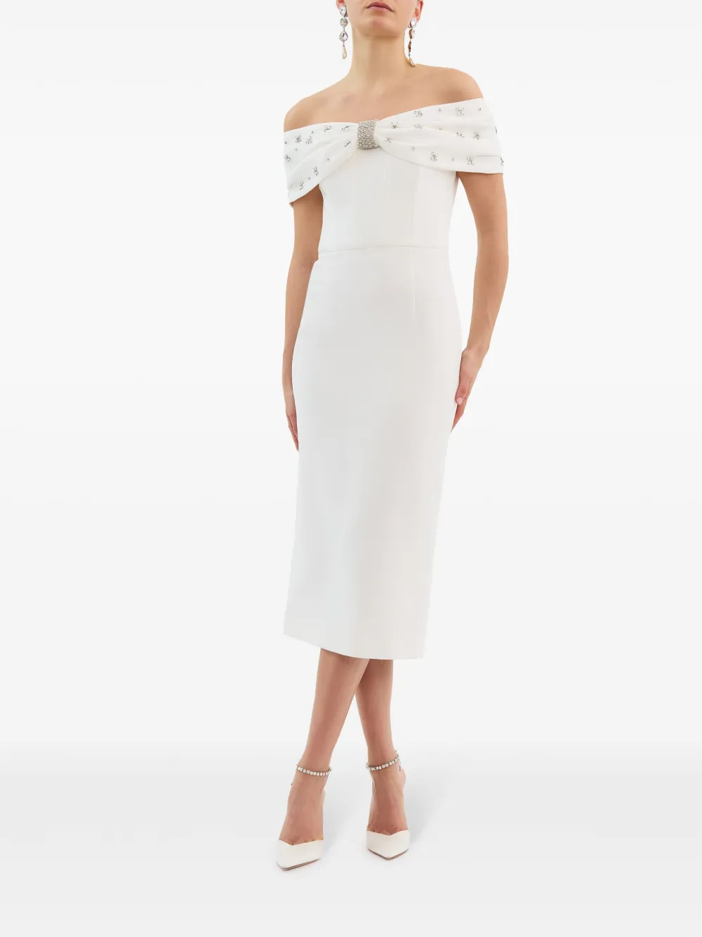 rebeccavallance Rebecca Vallance x Nicky Hilton Gianna midi-jurk - Wit