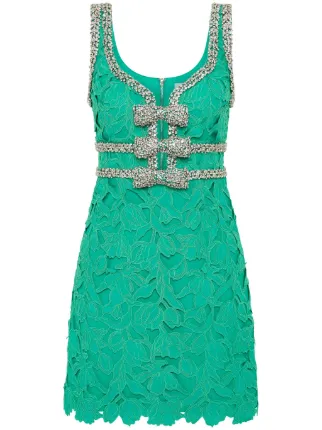 Rebecca Vallance Eden Bow Mini Dress | Green | FARFETCH