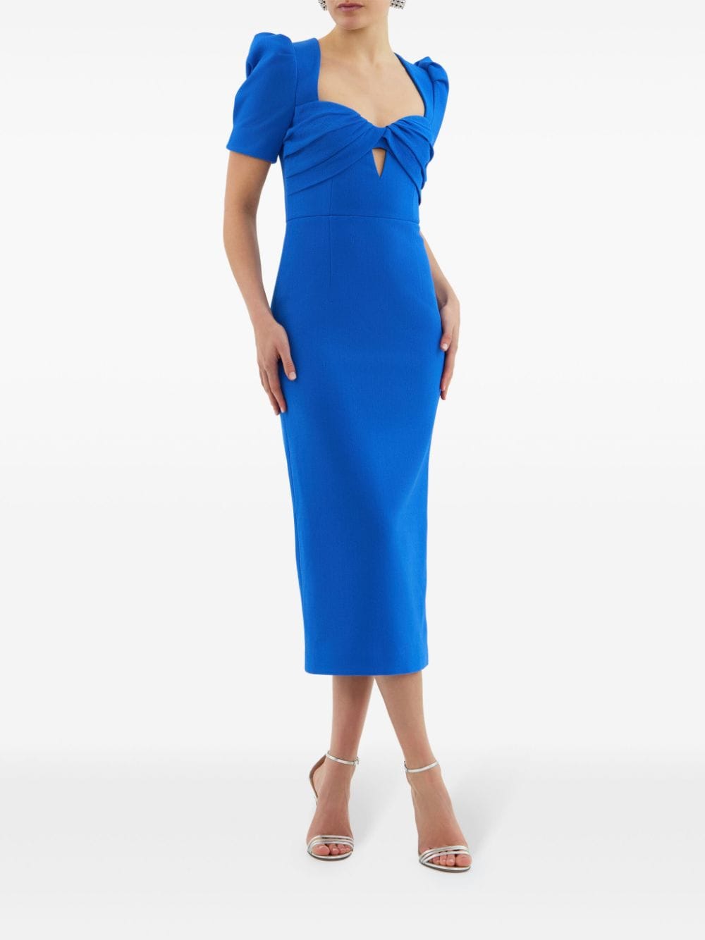 Shop Rebecca Vallance Antonella Midi Dress In Blue