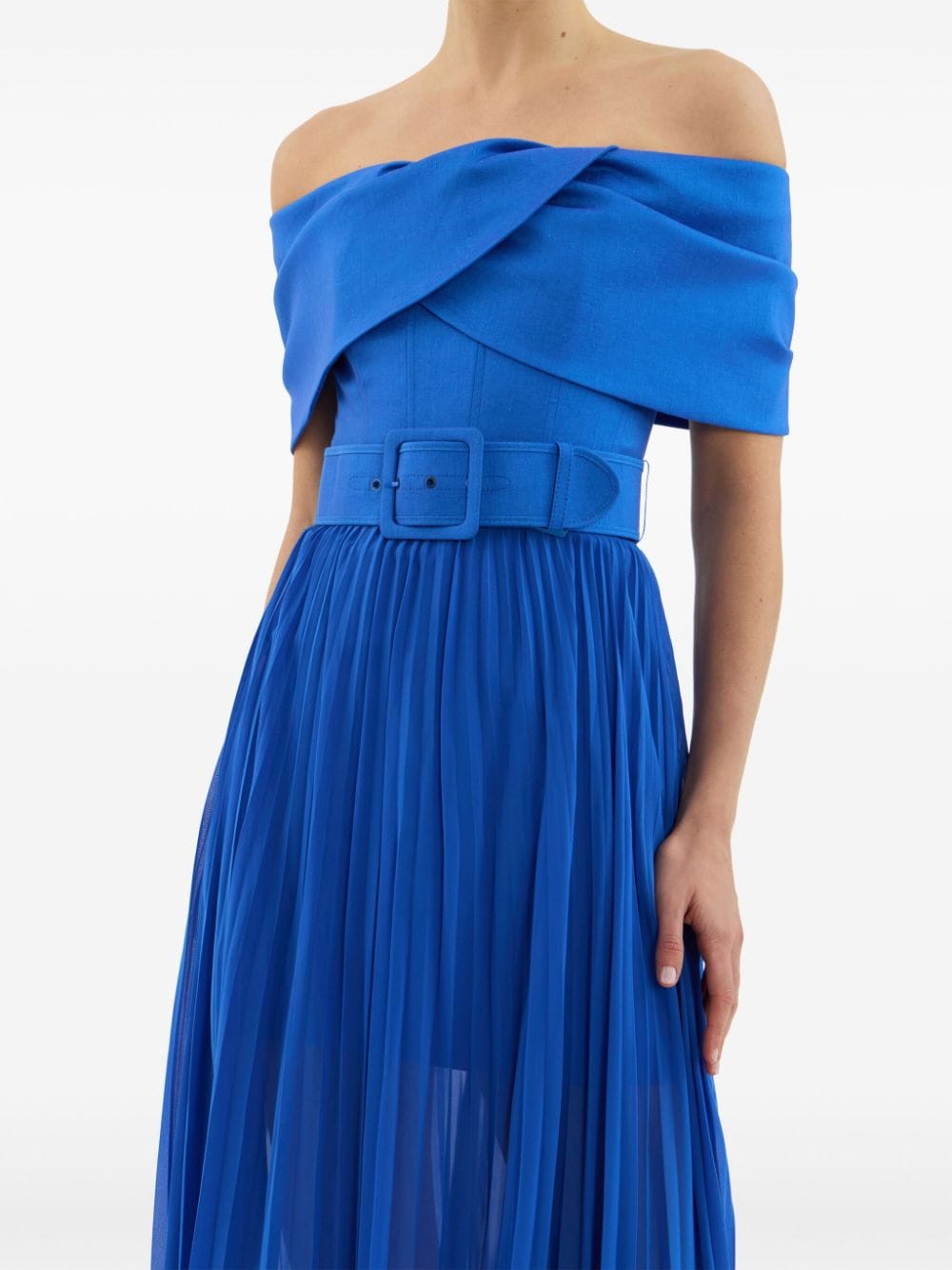 Shop Rebecca Vallance Emelie Midi Dress In Blue