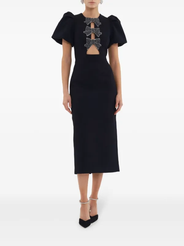 REBECCA VALLANCE 関税込 Eliana embellished minidress Rina crystal-embellished minidress in black - Rebecca