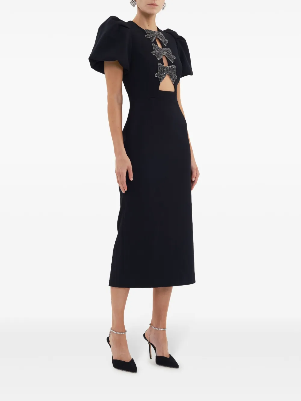 Rebecca Vallance Eliana midi-jurk Zwart