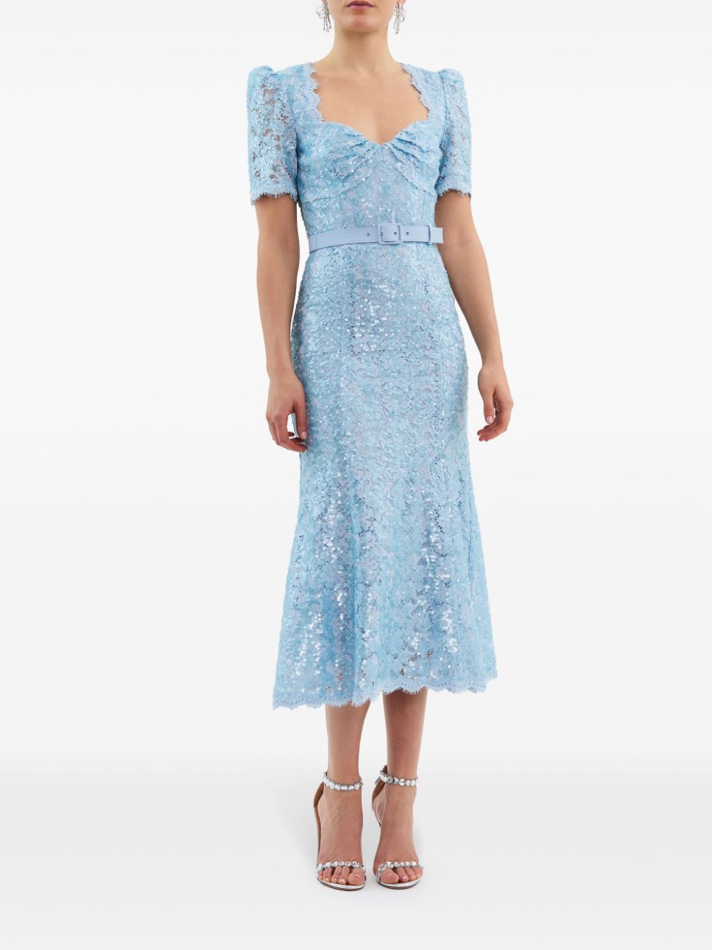 Shop Rebecca Vallance Leyla Midi Dress In Blue