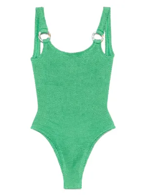 Let's Swim プランジングネック ワンピース水着 | グリーン | FARFETCH JP