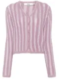 b+ab contrast-knit cardigan - Purple