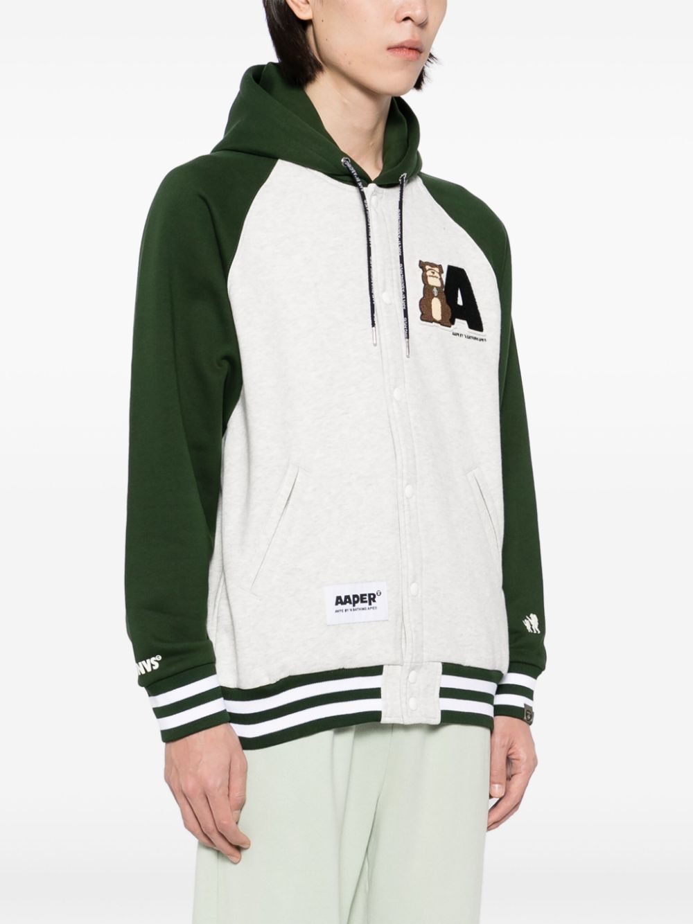 AAPE BY *A BATHING APE logo-patch hooded jacket Men