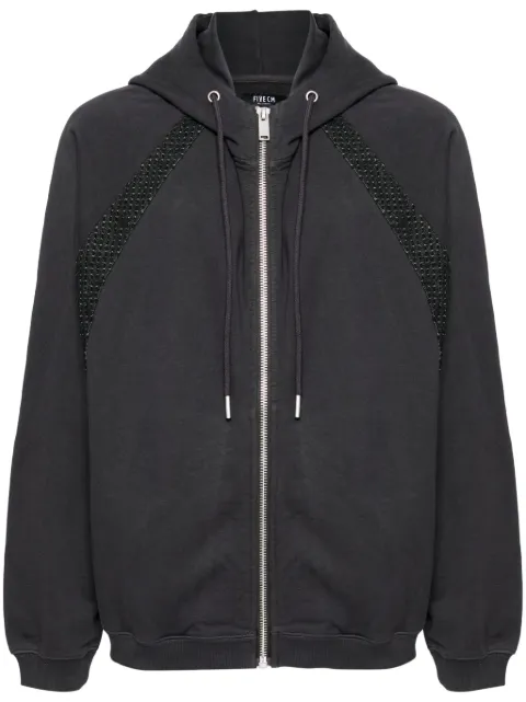 FIVE CM panelled zip-up hoodie
