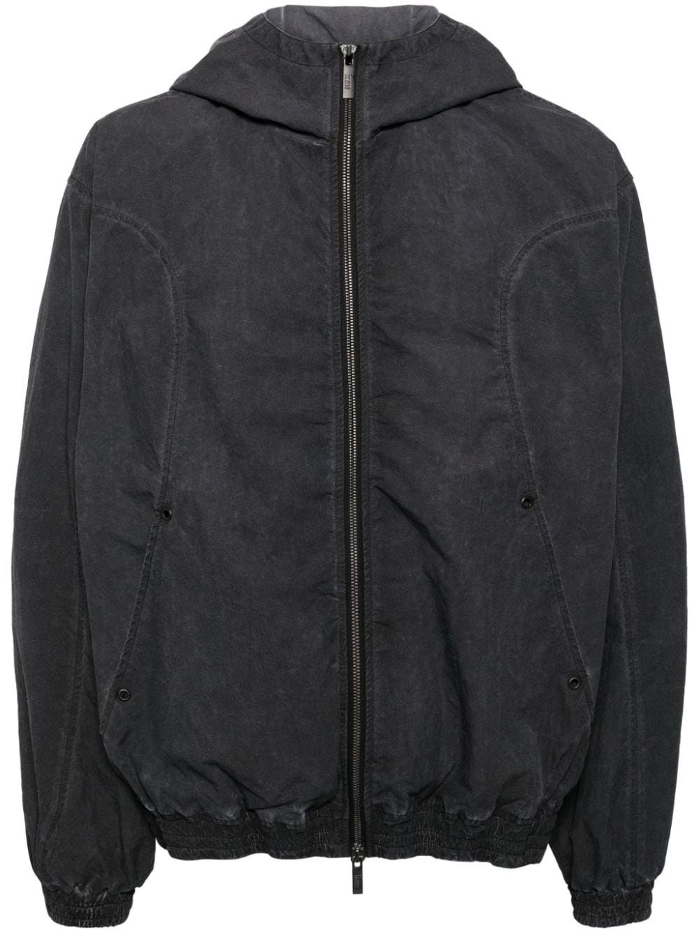 Shop Izzue Panelled Hooded Jacket In Black