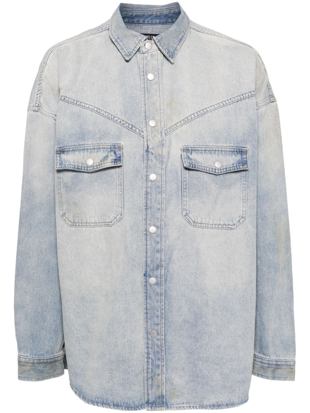 Shop Five Cm Denim Shirt In Blue