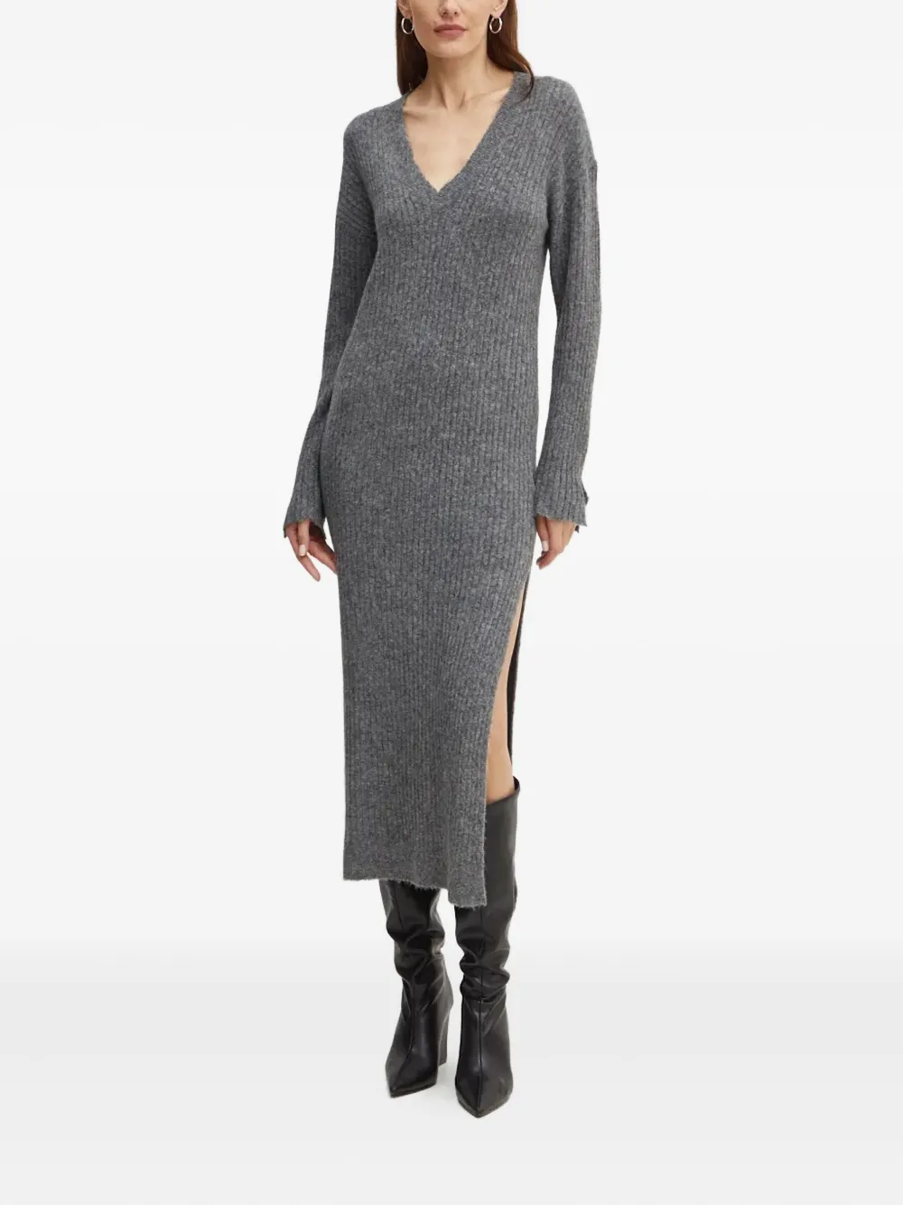 LIU JO Midi-jurk met V-hals - Grijs