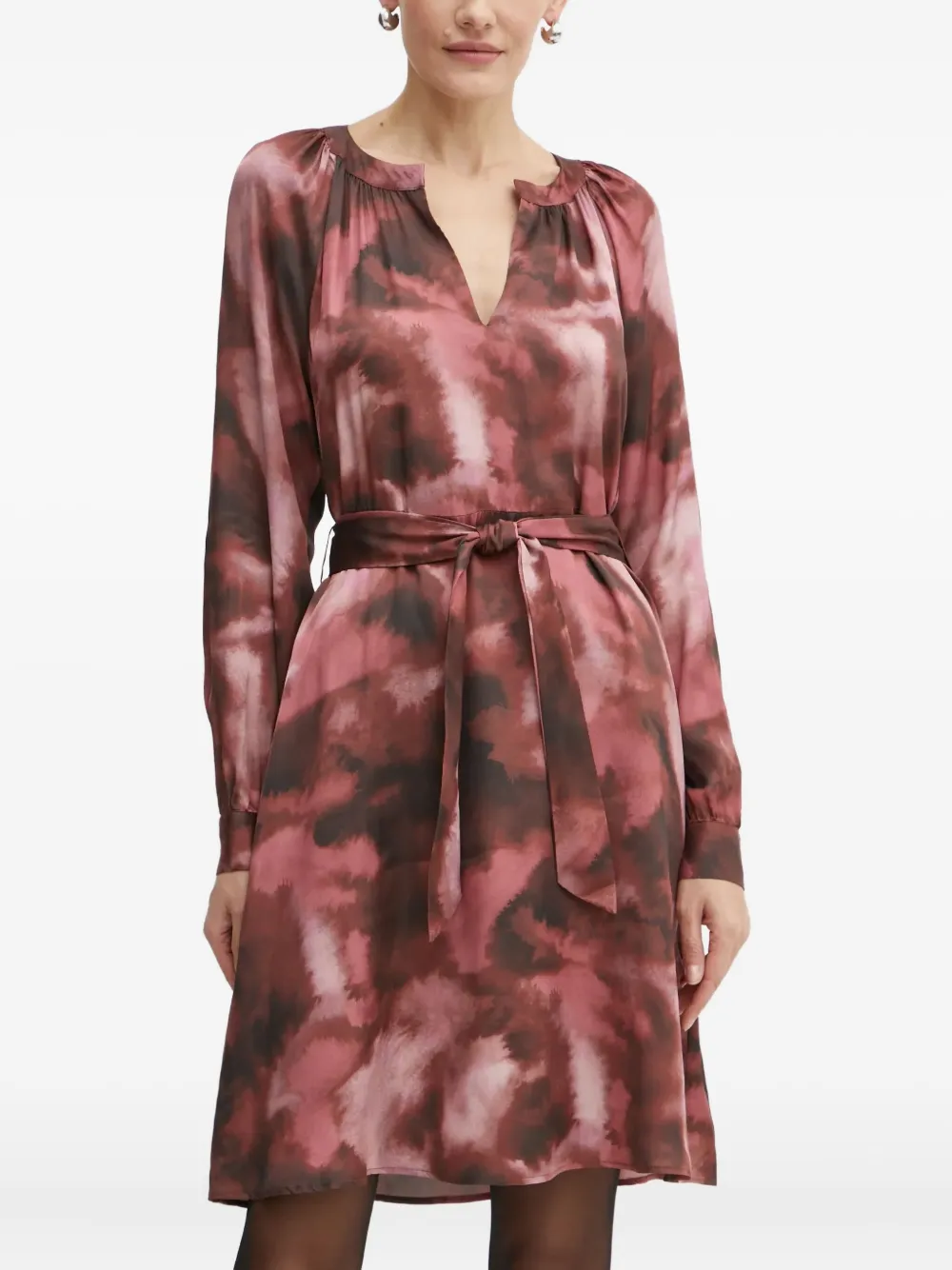 LIU JO long-sleeve midi dress - ピンク LIU JO long-sleeve midi dress - ピンク