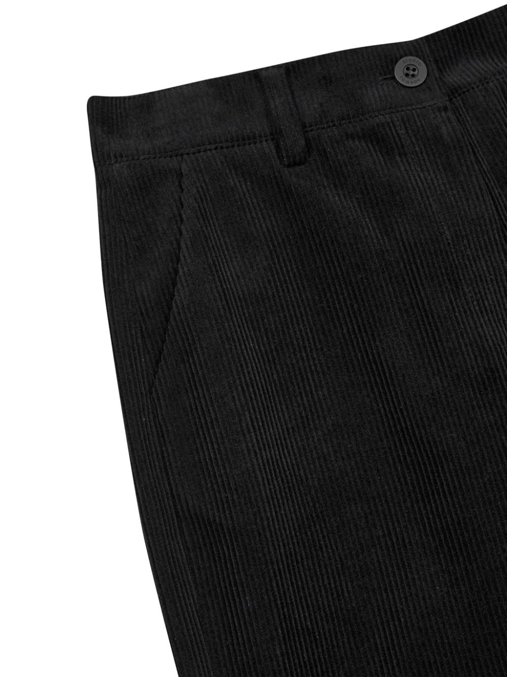 Shop Studio Tomboy Corduroy Cropped Trousers In 黑色