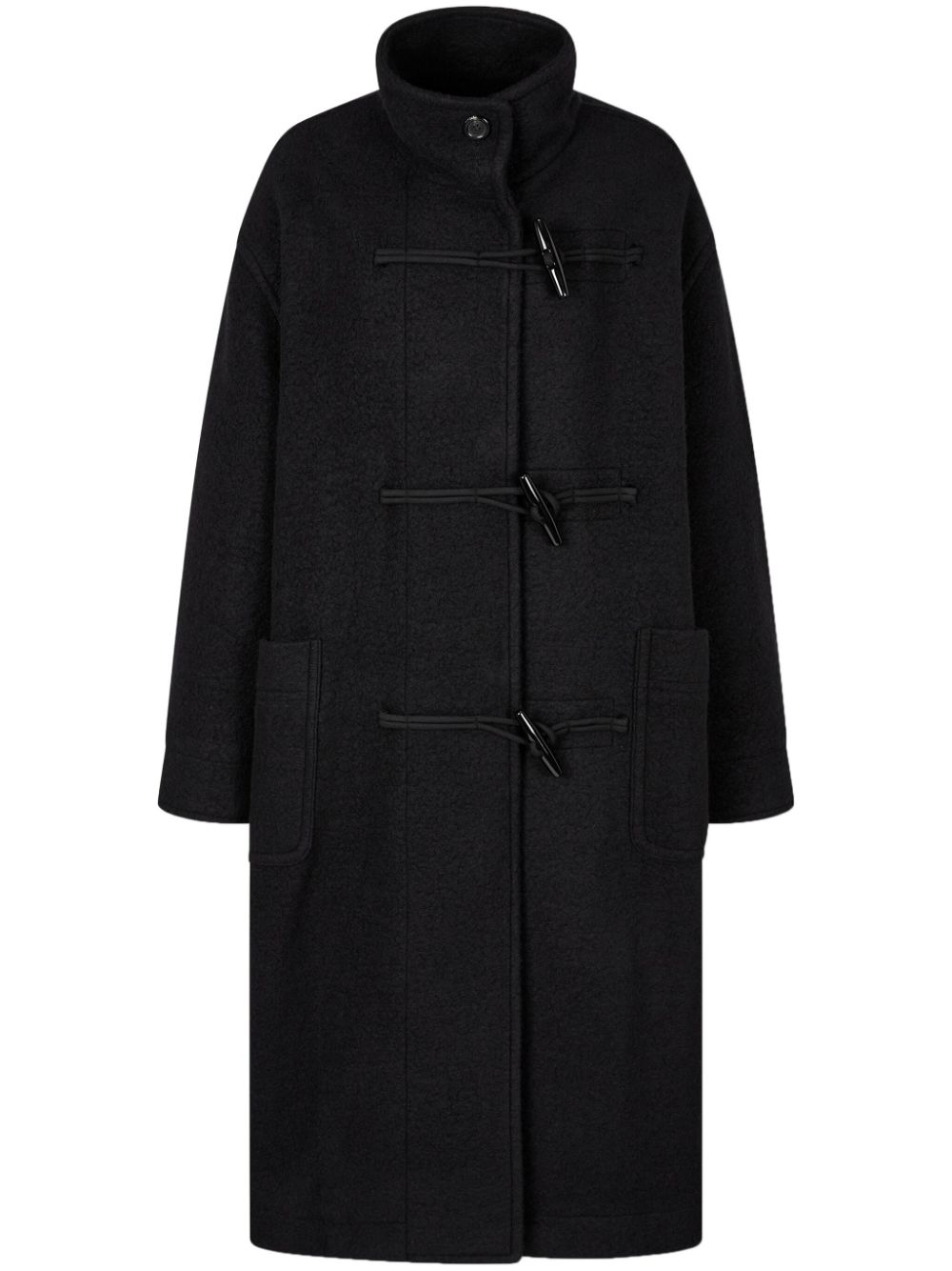 high-neck duffle coat