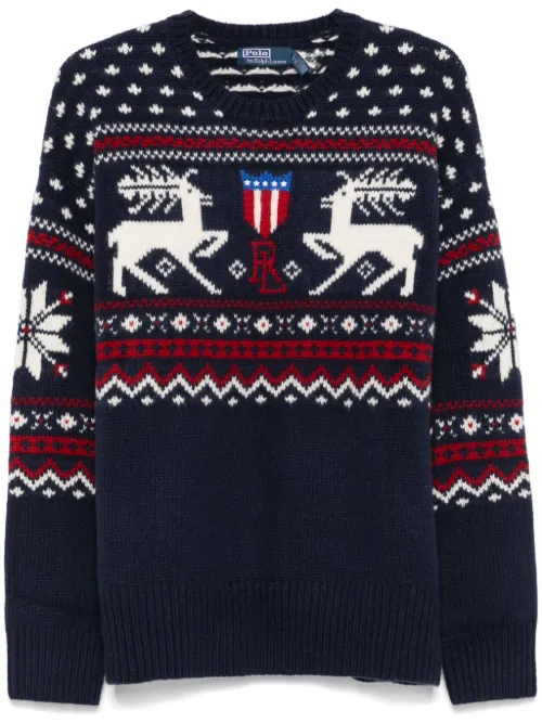 Pull en laine à motif de rennes - Polo Ralph Lauren - Modalova