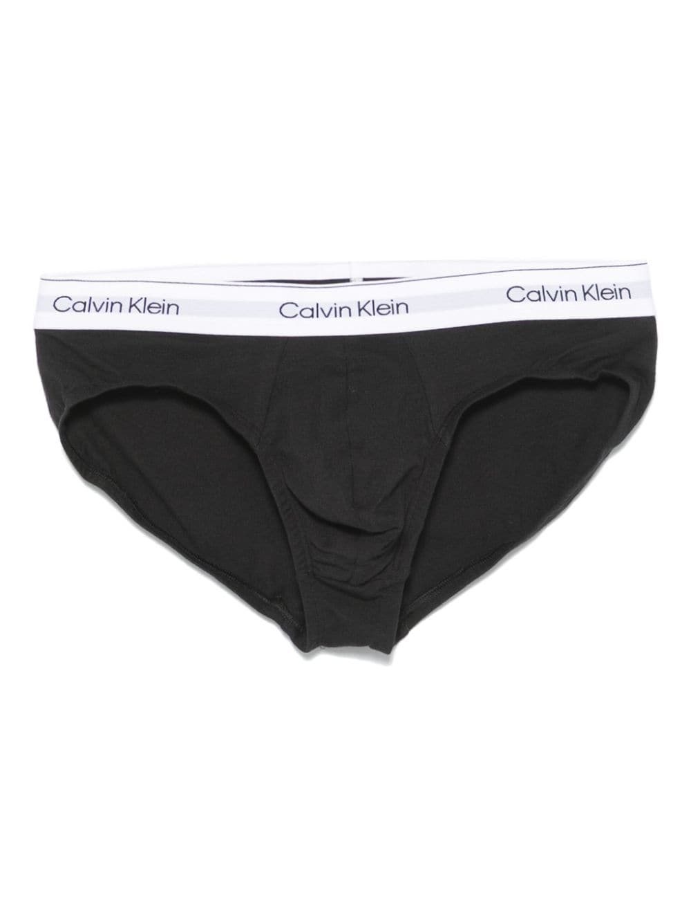 Calvin Klein Drie slips met logoband - Zwart