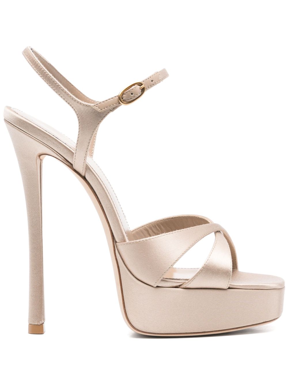 Saint Laurent 145 mm satijnen sandalen Goud