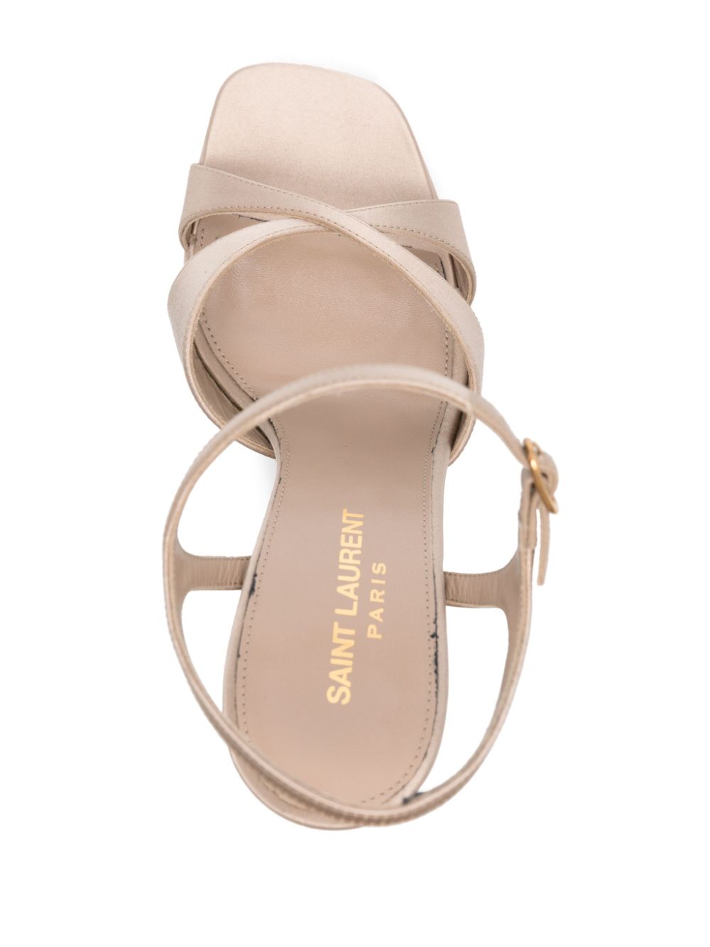 Saint Laurent 145 mm satijnen sandalen Goud