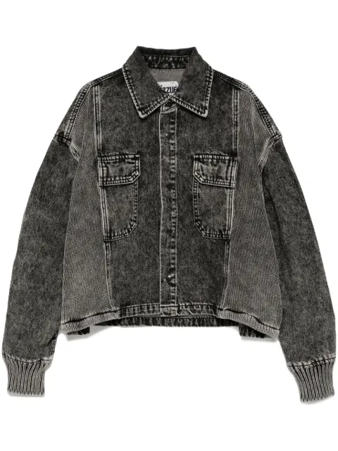 izzue knit-panelled denim jacket