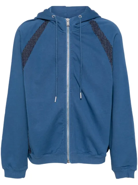 FIVE CM panelled zip-up hoodie