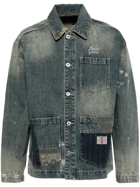 Musium Div. logo-embroidered denim jacket