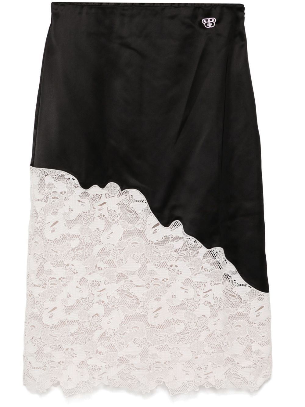 lace-detail A-line skirt