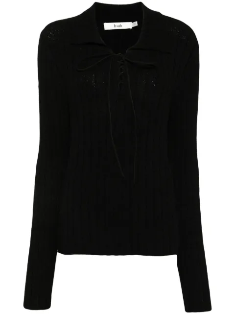 b+ab lace-up neck jumper
