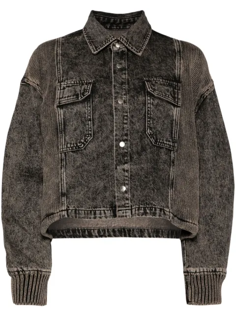 izzue knit-panelled denim jacket