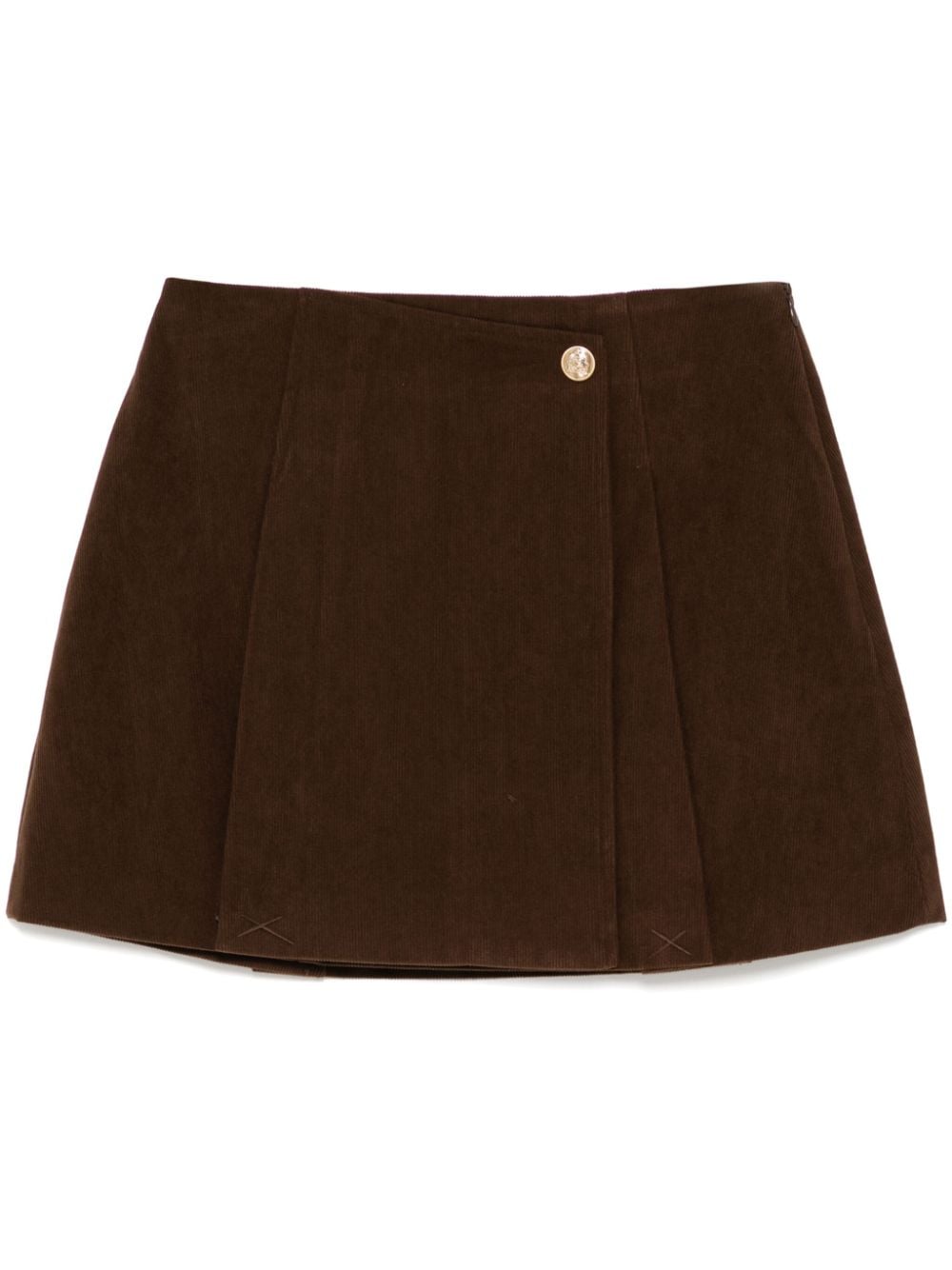 Shop B+ab Logo Embossed Button A-line Skirt In Braun